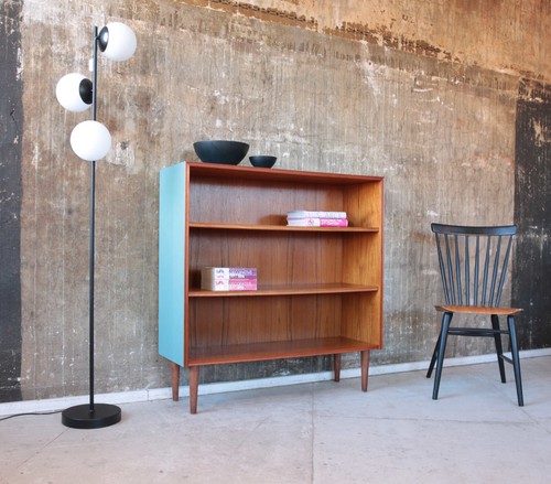 60er Vintage Teak Standregal Mid-Century Danish 60s Cabinet Shelf - Bild 1 von 9