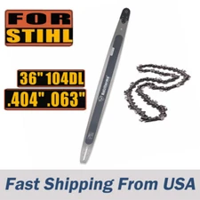 Holzfforma 36 inch .404" .063" 104DL Guide Bar & Saw Chain For Stihl Chainsaws