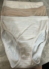 JOCKEY 3 PAK OF WOMANS HIGH CUT BRIEFS  SIZE 6.  NWOTS