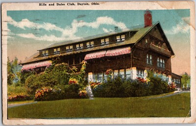 1920 Vintage Postcard Hills & Dales Club, Dayton Ohio