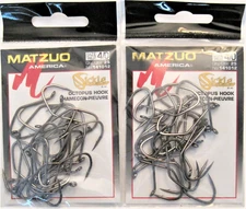 100 Matzuo Fishing 141012 Black Octopus Sickle Fish Hooks 4/0 (4 pks of 25)