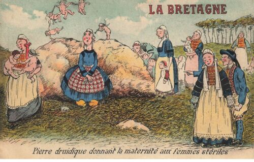 La Bretagne #28553 Stein Druide Schafft Mutterschaft Nach -frauen Irgendwie - Picture 1 of 2