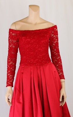 Neiman Marcus Vintage 80s Red Sparkle Lace Satin Evening Party Prom Dress sz 8 | eBay Neiman Marcus Vintage 80s Red Sparkle Lace Satin Evening Party Prom Dress sz 8 | eBay