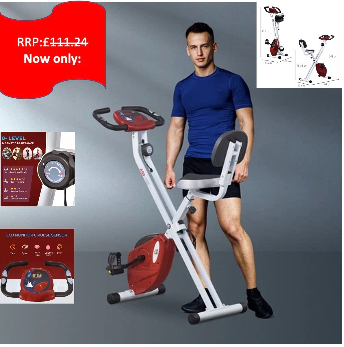 Indoor Cycling Homcom Folding Exercise Bike HOMCOM Exercise Bike