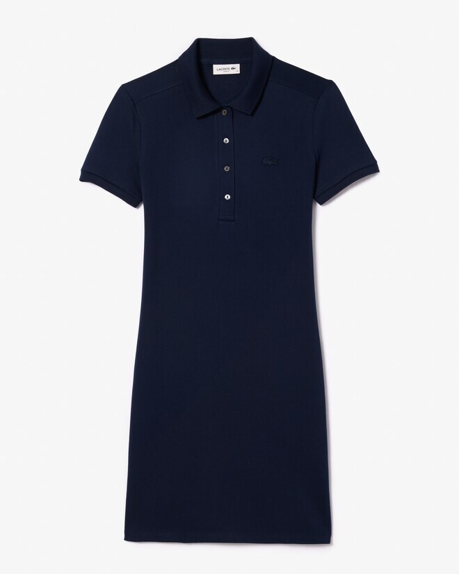 Lacoste EF5473 Vestito Polo Donna Blu Navy Cotone Taglia 38