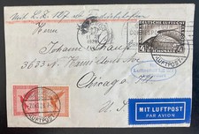 Cubierta 1928 Friedrichshafen Alemania Graf Zeppelin LZ127 a Chicago EE. UU. #C37 Airma
