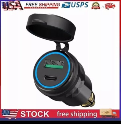 Motorcycle Fast Charge USB W/ Type C DIN Hella Plug For BMW Triumph Tiger Ducati