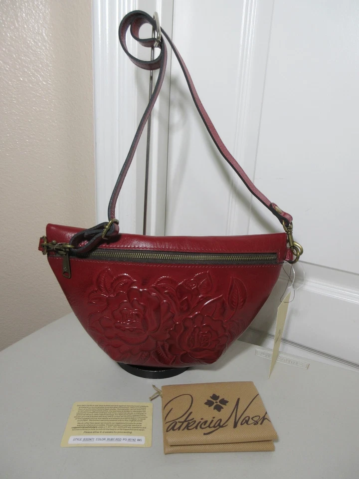 NWT PATRICIA NASH TINCHI TOOLED RUBY RED NWT