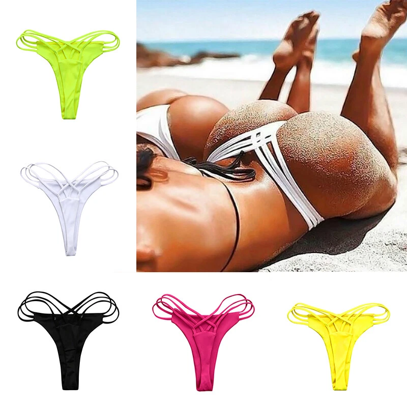 Women Sexy Bikini Thongs G-string Cross Straps Briefs Lady Summer Beach  Swimwear