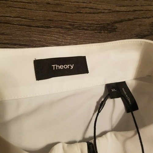 NWT THEORY Tech Half Zip Mens XL SS Accelerate Jersey Shirt White $195 - Picture 5 of 9
