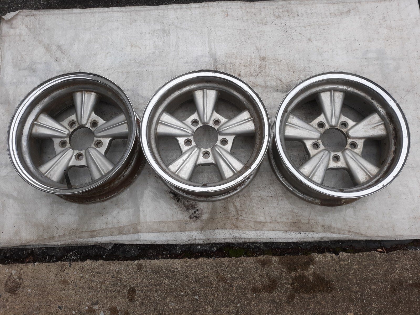 1965 Chevy Mickey Thompson M/T RADER Wheels 14x6 5 Spoke Steel 2 Piece ...