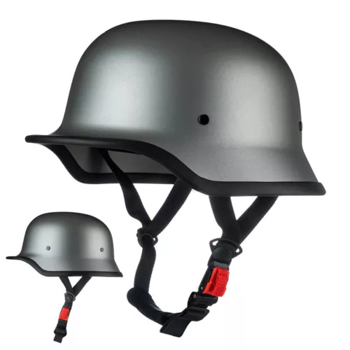 Caschi Moto Mezzo Teschio Tedesco Cappellino Adulto Scooter Chopper Motociclista Casco DOT - Foto 11 di 17