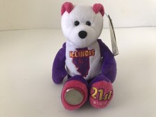 Illinois State Quarter Bear - 21st State. Plush 8" Limited Treasures. 2003.