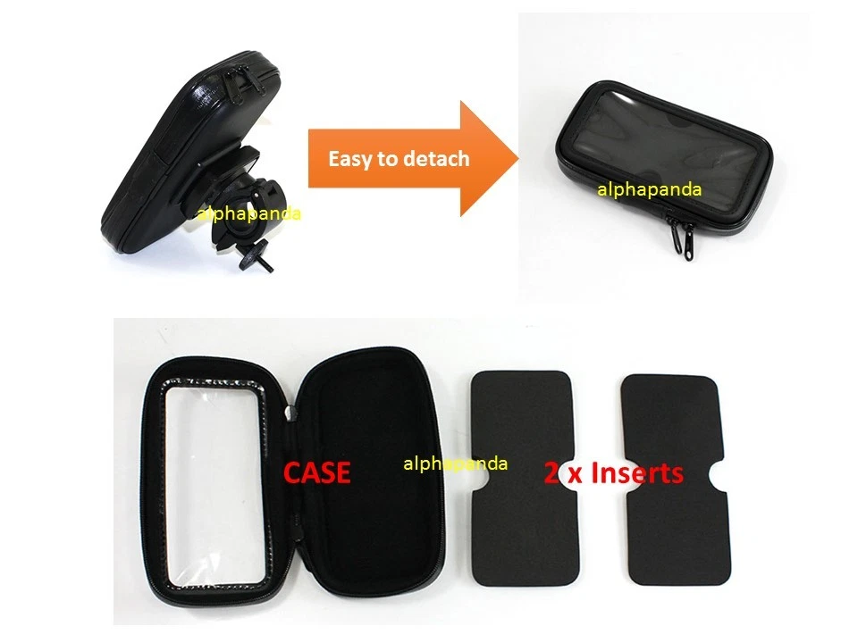 Waterproof Motorcycle Bike Cycling Handlebar Mount Holder Cell Phone Case Pouch - Image 2 of 3