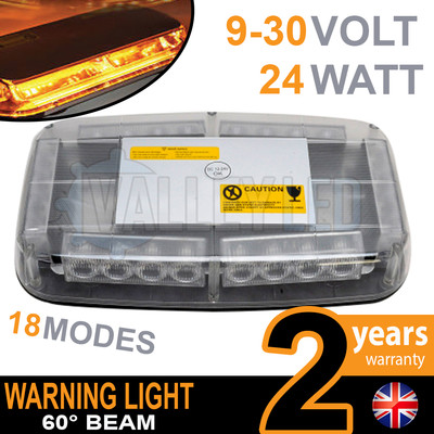 Bernstein LED 12/24 V Lichtleiste magnetisch blinkendes Leuchtfeuer Erholung Licht Strobe