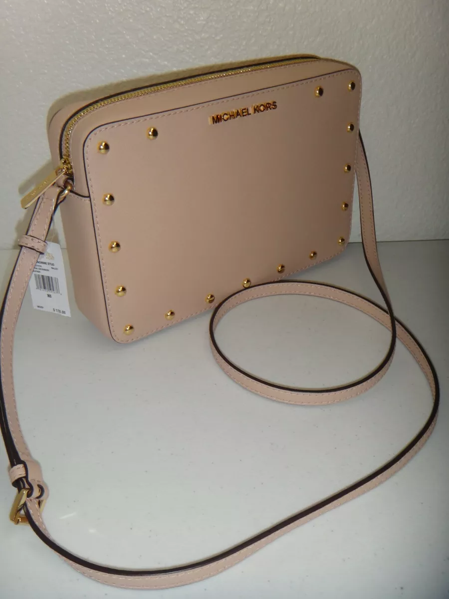 Michael Kors Sandrine Stud MK EW Crossbody Bag Pink Ballet Saffiano  38S8CD1C3L