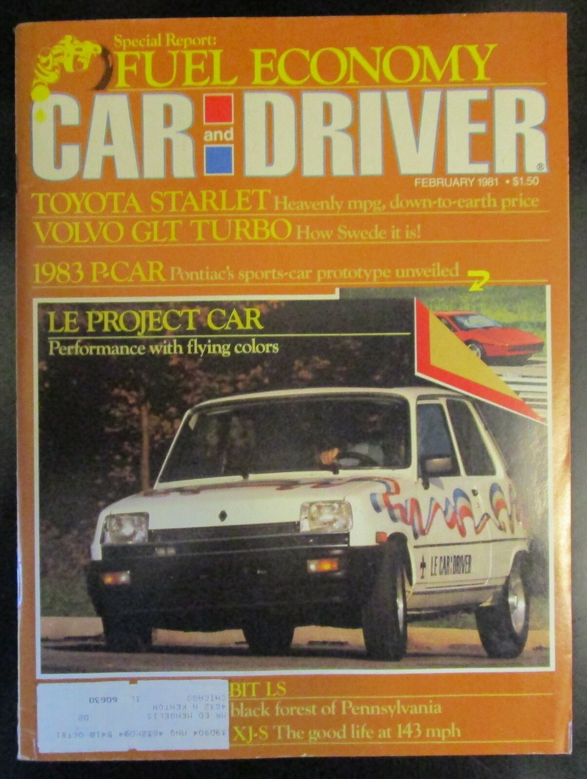Volvo Rabit Car and Driver Magazine February 1981 VW Rabbit Volvo GLT Turbo Fuel ...