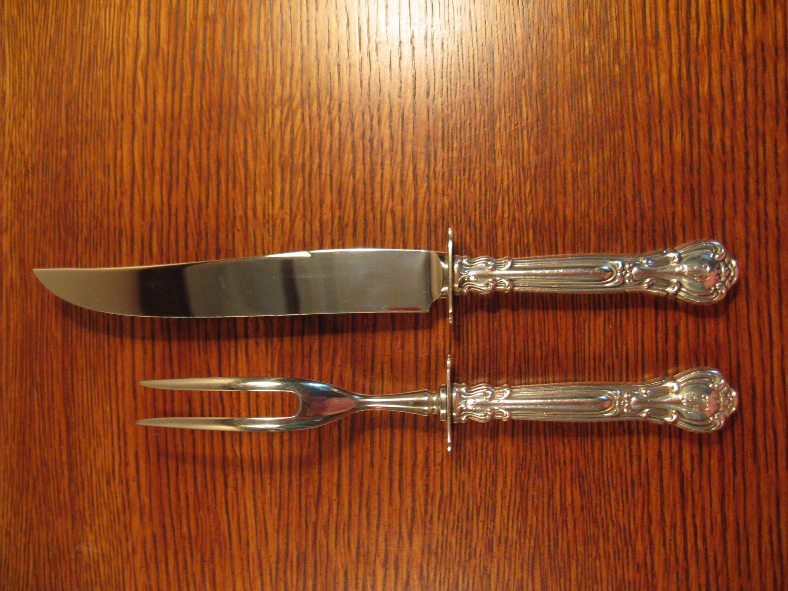 2Piece Gorham Sterling "Chantilly" Steak Carving Knife Set Monogram F