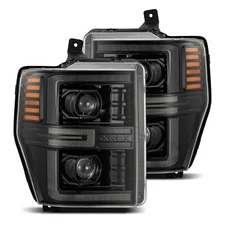 For 08-10 Ford F250 Super Duty Alpharex Luxx Alpha Black LED Projector Headlight