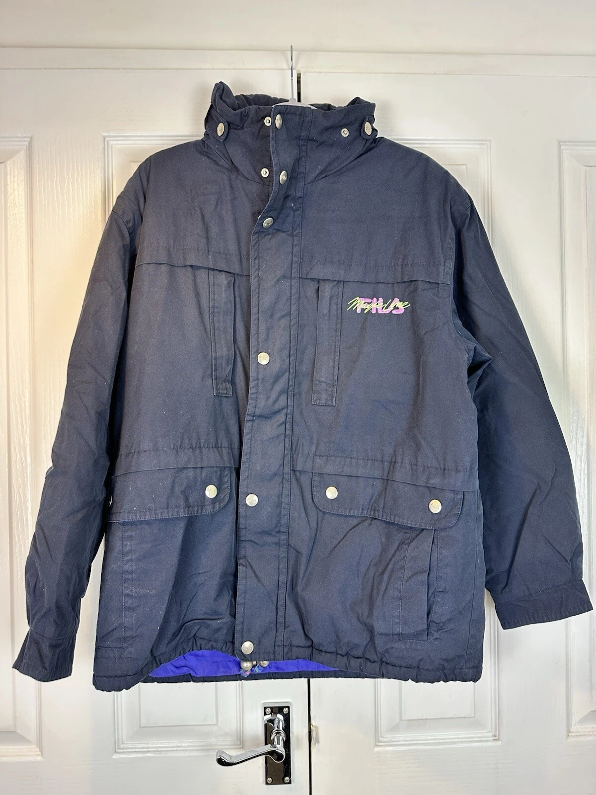 FILA Coat Magic Line Ski Full Zip Outdoor Jacket Logo Vintage Purple large uni