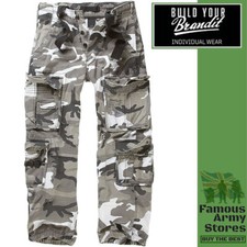 Image of Brandit Pure Vintage Trousers Mens Combat Cargo Trousers Military Army Urban Cam