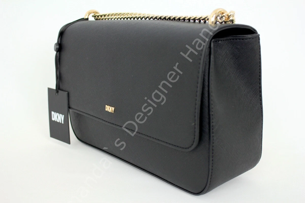 DKNY Sina Medium Flap Bag Black Shoulder NEW Handbag