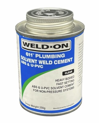 Anschweißlösungsmittel Zement für ABS und PVC Kunststoff Sanitär Rohr 250ml