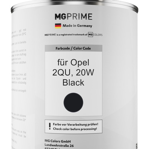 Autolack Dose spritzfertig für Opel 2QU 20W Black Basislack 1,0 Liter 1000ml - Bild 2 von 5