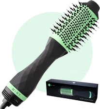 Professional Series 5-In-1 Ionic Hair Dryer Brush, Black &  Green - Powerful Fri