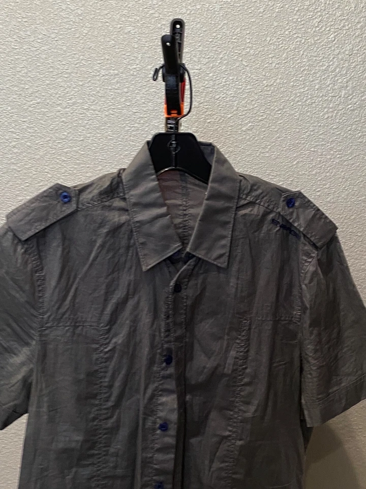 Energie Italy Grayish SHORT SLEEVE BUTTON UP SHIRT Small S - Image 3 of 4