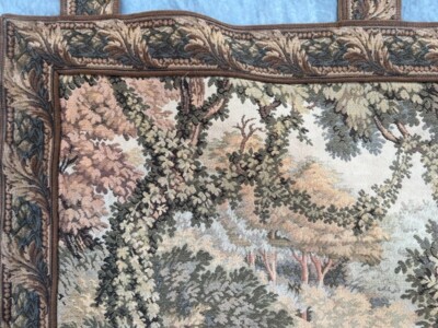 Tapisserie Murale Ancienne Française - 105x75 Cm - Motif Floral Verdure - 100% Coton
