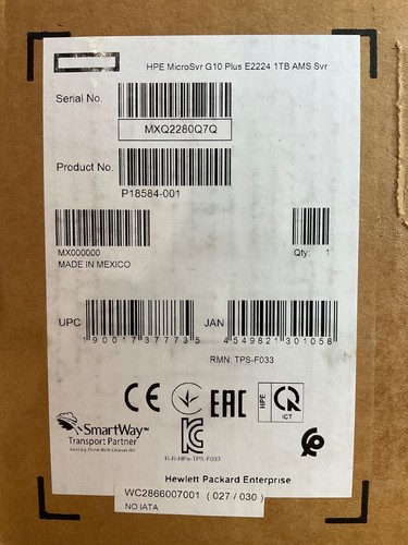 HPE ProLiant MicroServer Gen10 XEON E-2224 16GB GbE P18584-001 NEW SEALED✅❤️️✅