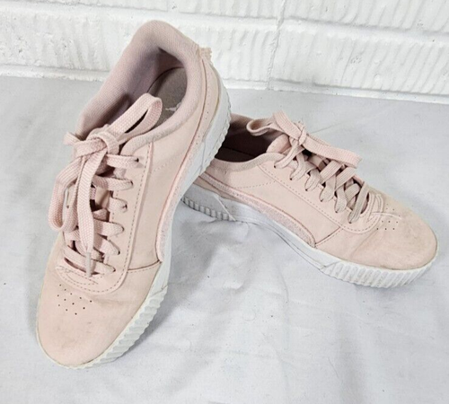 Puma Carina Women's 7 Pink White Athletic Shoes Sneakers Walking 381093-01 - Picture 2 of 8