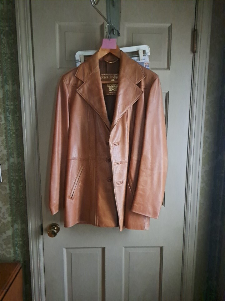Vintage 100% Leather Jacket Size 40 Goya De Espana made in Spain 