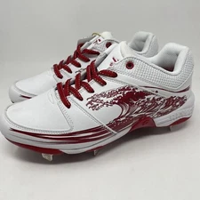 Ringor Flite Spikes Softball Metal Cleats Womens 8.5 Rising Tide White Red New