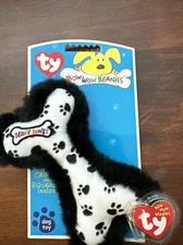 Ty Bow Wow Beanies - PAW PRINT BONE - Crinkle/Squeak Toy - MINT with MINT TAGS