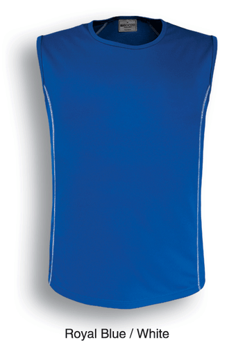 3PCX MENS SINGLET TANK 100% POLYESTER COOL DRY BREATHABLE PANEL LINE SPORTS TANK - Picture 15 of 18