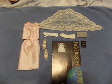 franklin mint jackie kennedy doll pink dress with mantilla ensemble coa