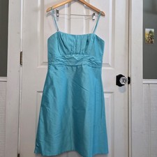 Vtg Watters & Watters Dress Cocktail Silk Teal 15 Wedding Guest Formal 90s Y2k