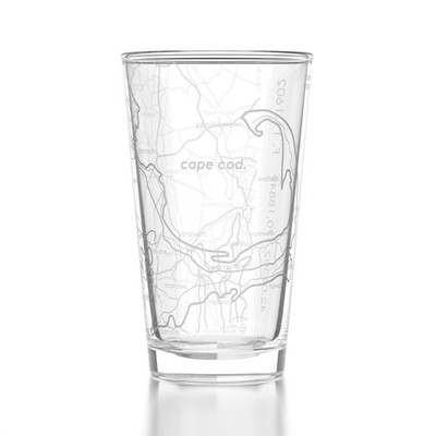 Well Told Engraved Cape Cod Massachusetts Map Pint Glass Etched Beer Gift 16 Oz