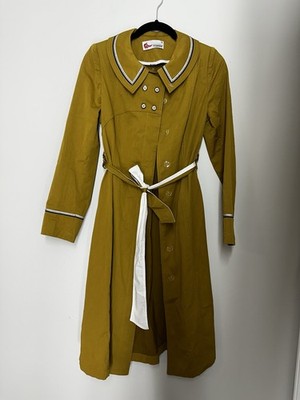 Vintage Tekbir Trenchcoat Mustard White Trim Size 38 (XS/S)