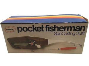 Moulinet Pocket Fisherman – Mini Canne à Pêche Compacte, Très Bon état