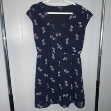 Madewell navy Skygaze Pansy Bouquet pattern mini dress Sz 8
