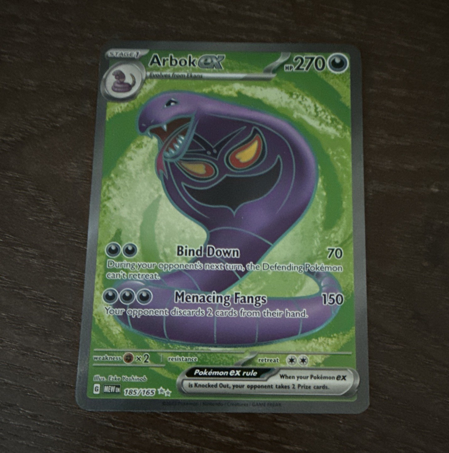 The Pokémon Company Arbok ex 185/165 SV 151 UR Full Art Holo 270HP EN