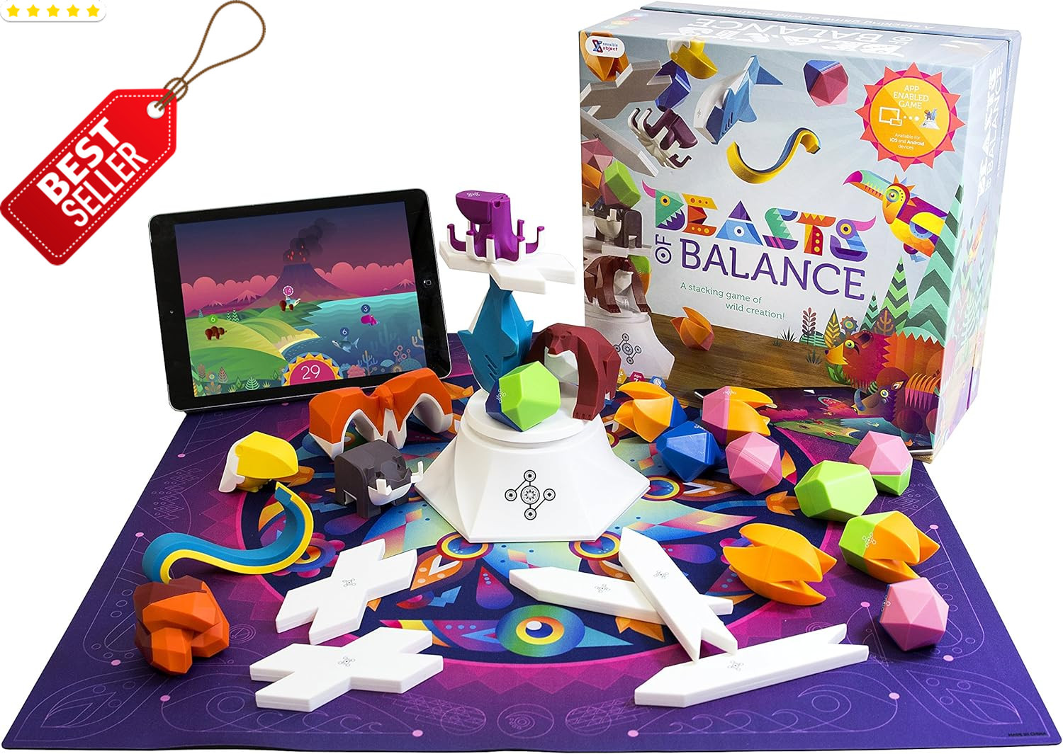 Beasts of Balance Digital Stacking Game Family Hybrid Ages 7+ Plinth - US