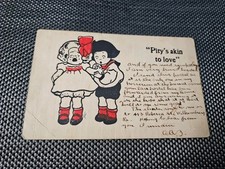 Pity's Akin To Love, Comic Boy Helping Girl 1907  Postcard 1860