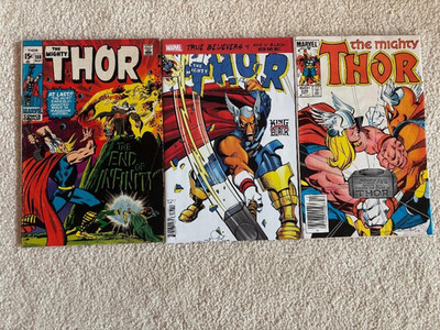 Lot Of 3 Thor Comic Books Vintage Marvel 1st & 2nd App Beta Ray Bill Newsstand