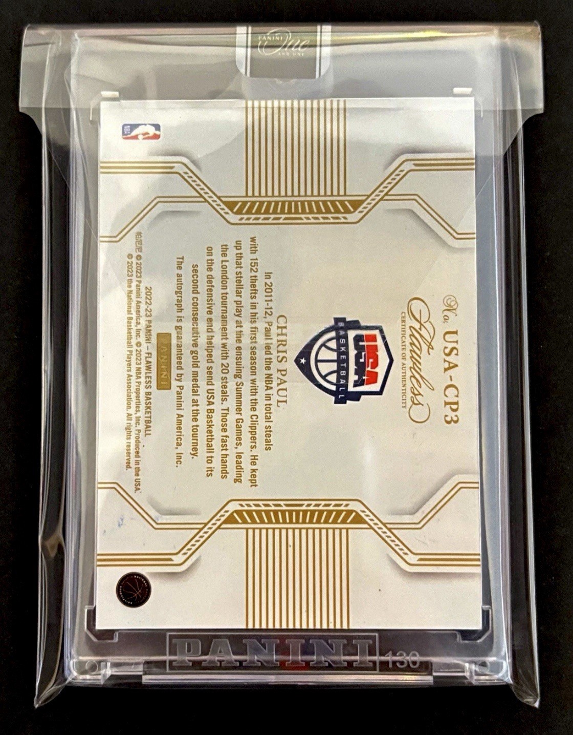 2022 Panini Flawless Chris Paul Auto 1/3 USA Basketball Jersey Match 1/1 ! HOF view 2