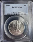 1943 Walking Liberty Half Dollar PCGS MS64 50C Silver US Coin