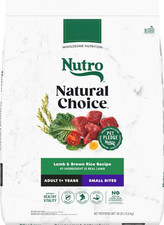 Nutro Natural Choice Adult Small Bites Lamb Brown Rice Dry Dog Food, 30 lb